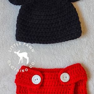 Mickey Crochet Knit Outfit (3-6M)